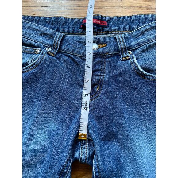 BCBG MAXAZRIA Distressed Flared Button-Fly Jeans sz 8 - Picture 12 of 15